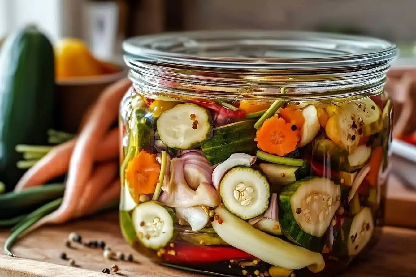Crunchy Tangy Refrigerator Pickled Vegetables