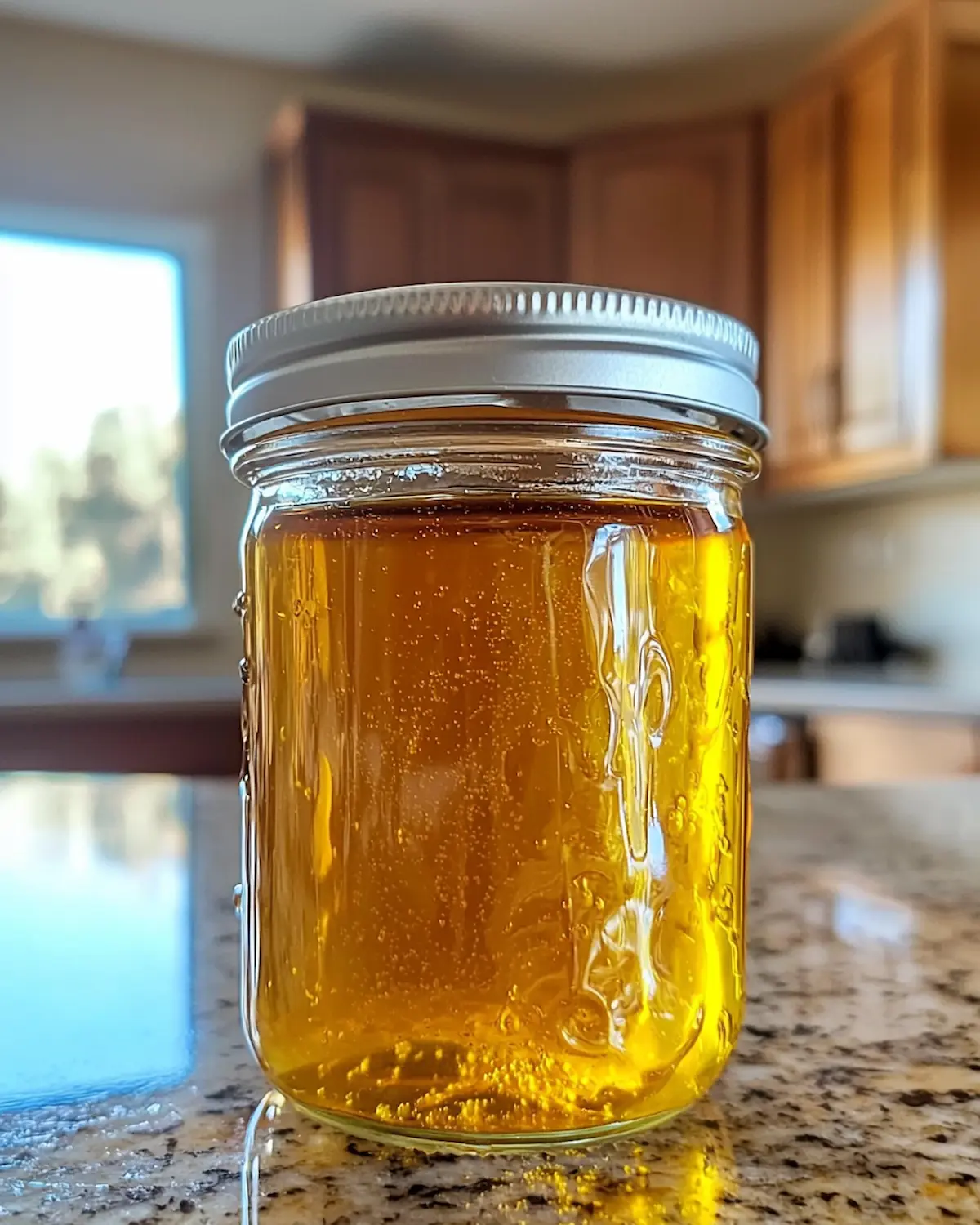 dr gupta honey recipe golden honey jar with turmeric and cinnamon seen up close on kitchen counter