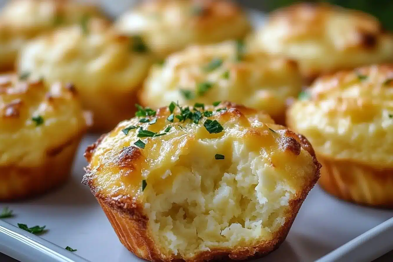 Fluffy cottage cheese egg muffins on a plate, perfect for a healthy breakfast