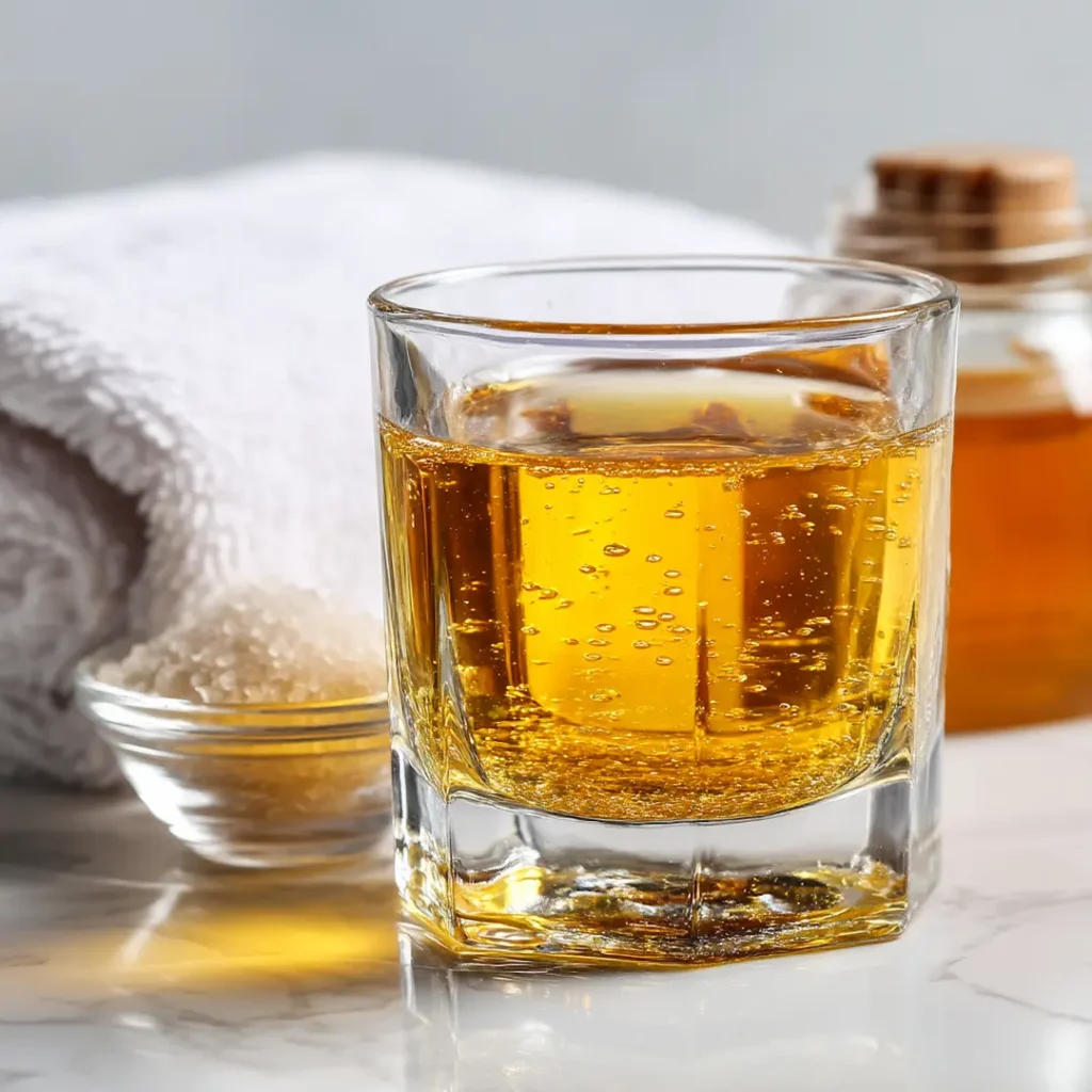 honey-sea-salt-pre-workout honey and sea salt pre workout drink in glass tumbler with honey salt