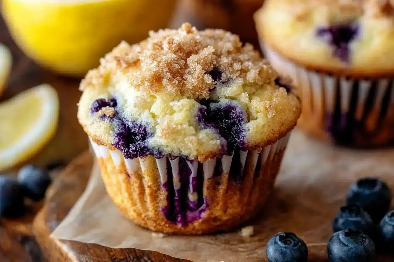 Lemon Blueberry Streusel Muffins