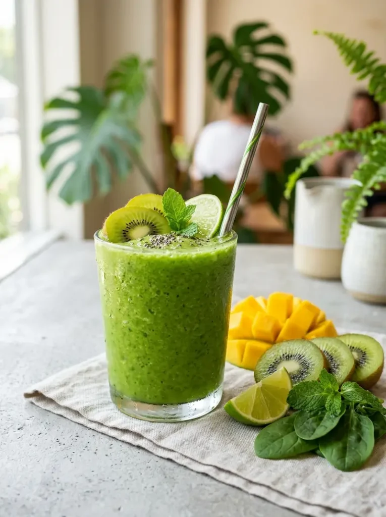 tropical green smoothie panera style with fruit