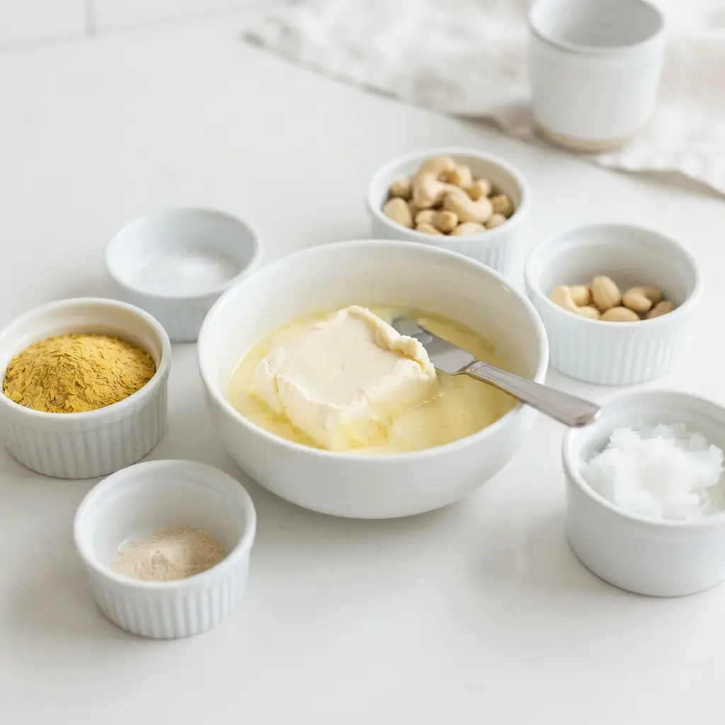 Miyoko Butter: What It Is, How It Tastes, and How to Use It 1 plant based butter ingredients for Miyoko butter in a clean bowl